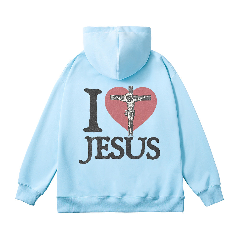 I Love Jesus Christian Unisex Cotton Hoodie