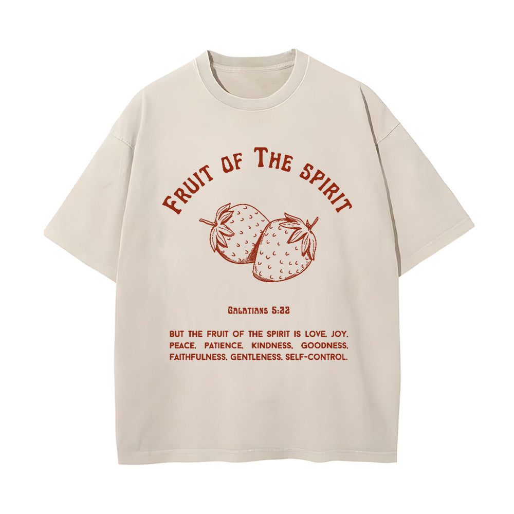 Fruit Of The Spirit Strawberry Graphic Christian Unisex Washed T-Shirt