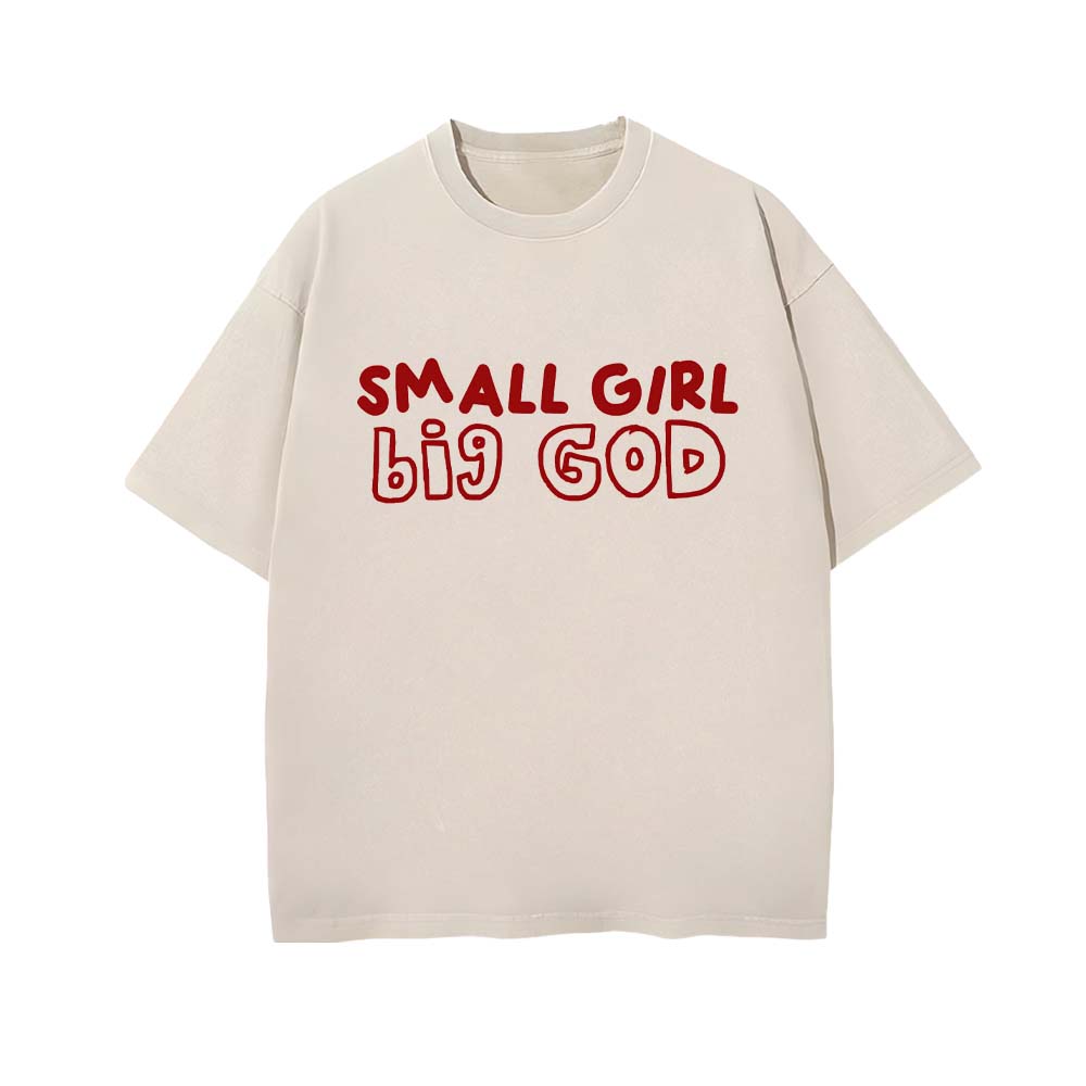 Small Girl Big God Unisex Washed T-Shirt