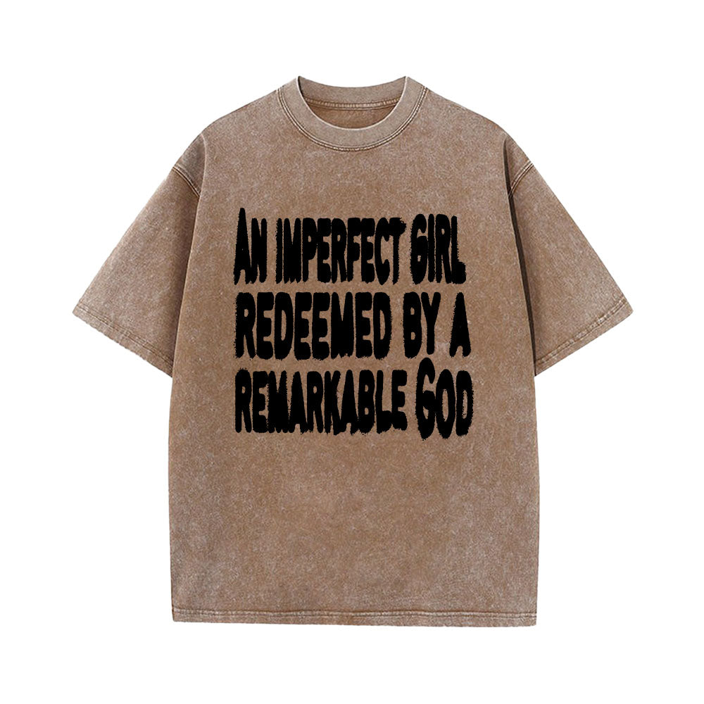 An Imperfect Girl Redeemed Unisex Washed T-Shirt
