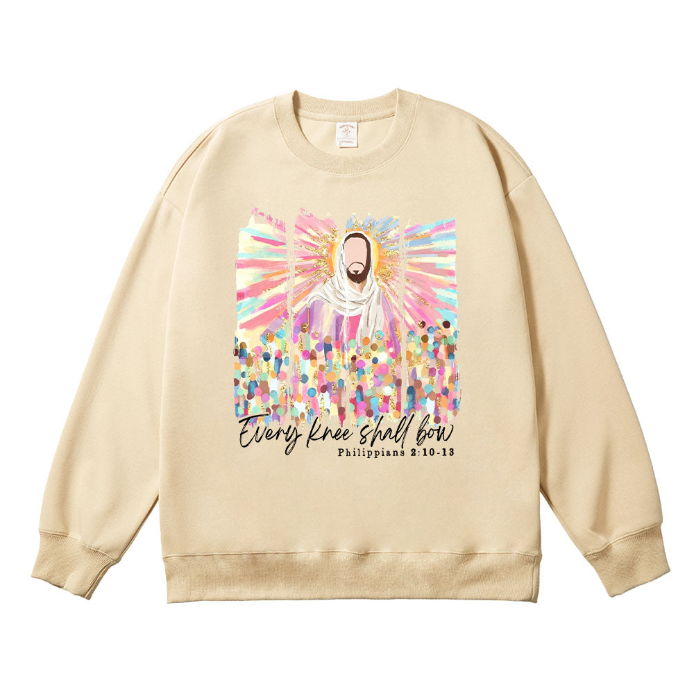 Every Knee Shall Bow Christian Unisex Cotton Sweatshirt