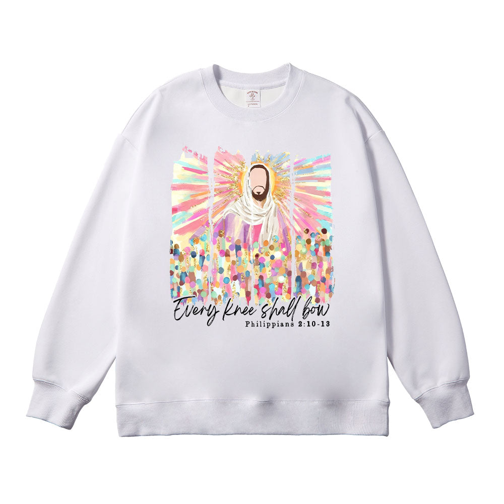 Every Knee Shall Bow Christian Unisex Cotton Sweatshirt