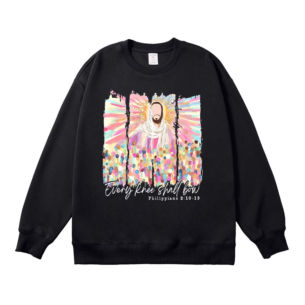 Every Knee Shall Bow Christian Unisex Cotton Sweatshirt