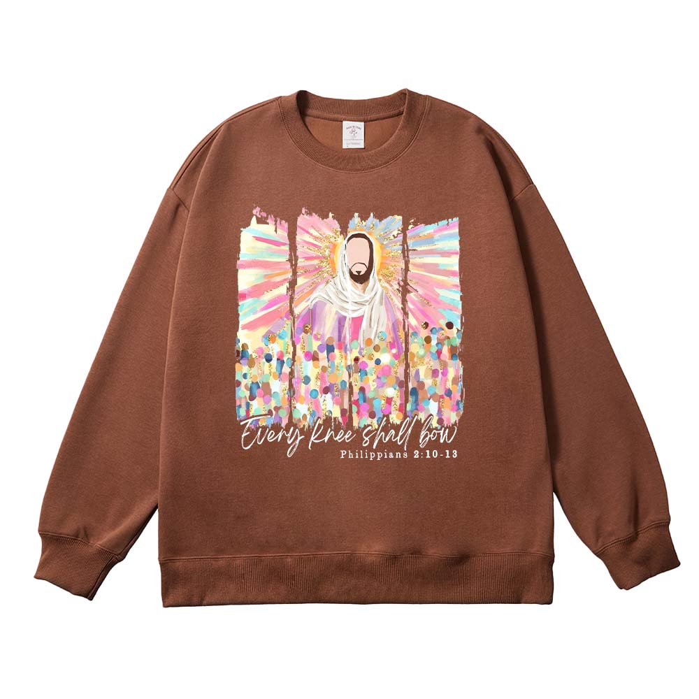 Every Knee Shall Bow Christian Unisex Cotton Sweatshirt