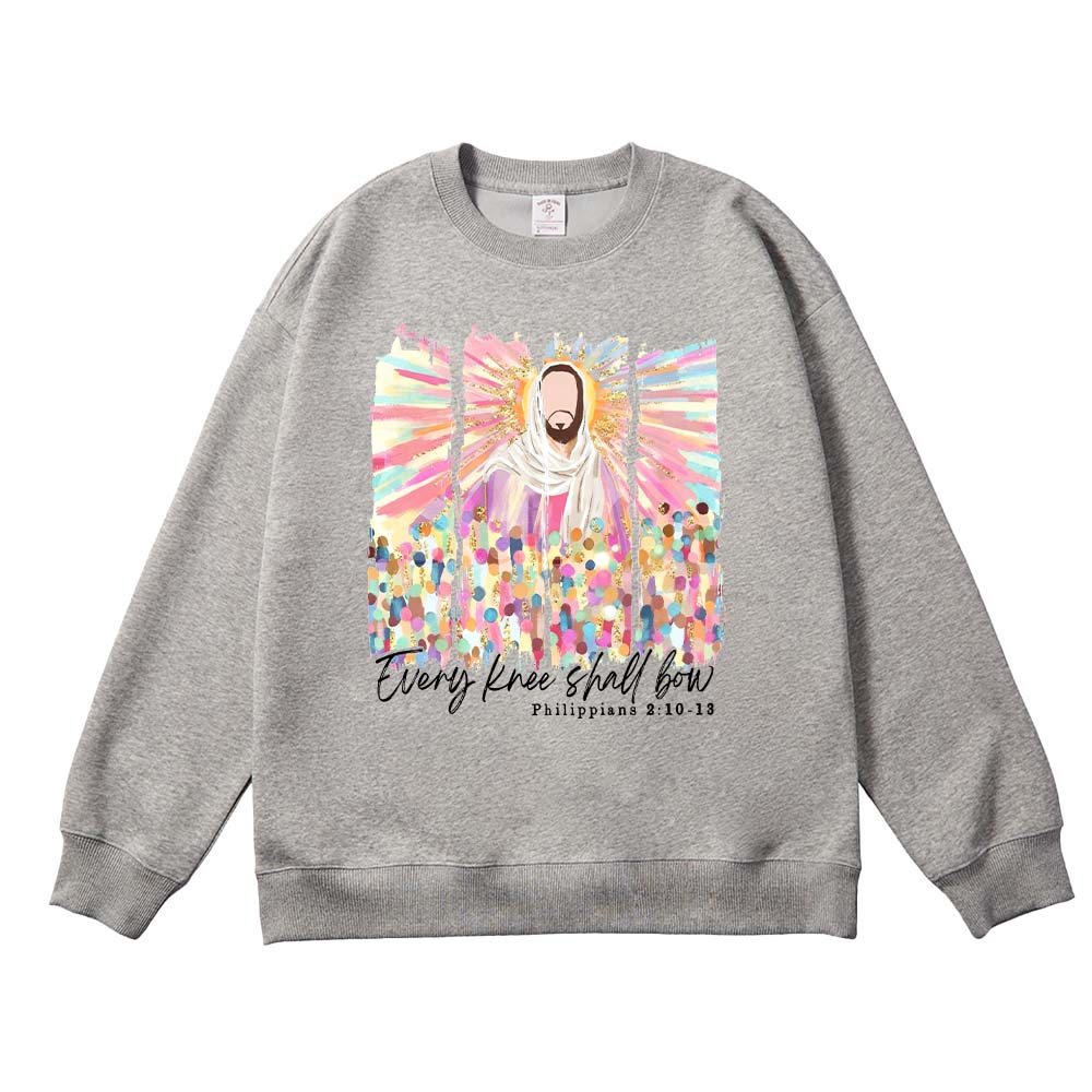 Every Knee Shall Bow Christian Unisex Cotton Sweatshirt
