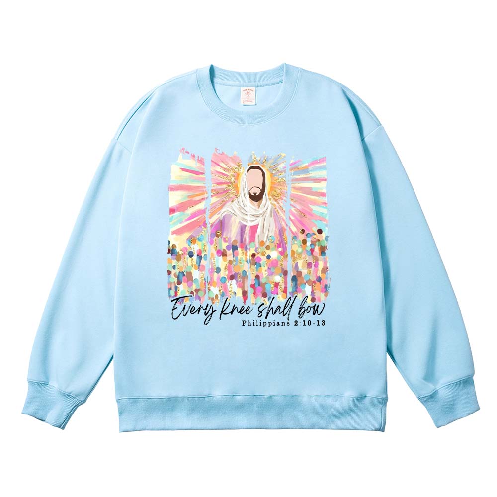 Every Knee Shall Bow Christian Unisex Cotton Sweatshirt