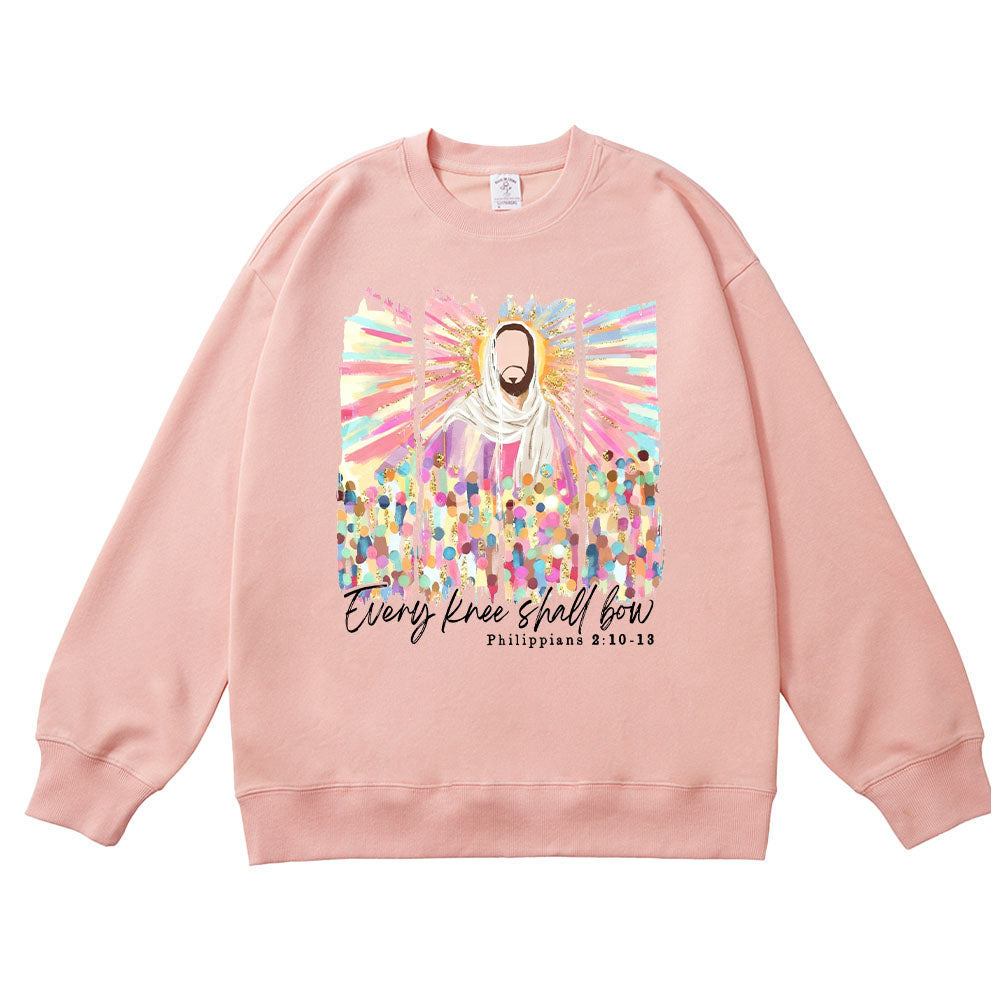 Every Knee Shall Bow Christian Unisex Cotton Sweatshirt