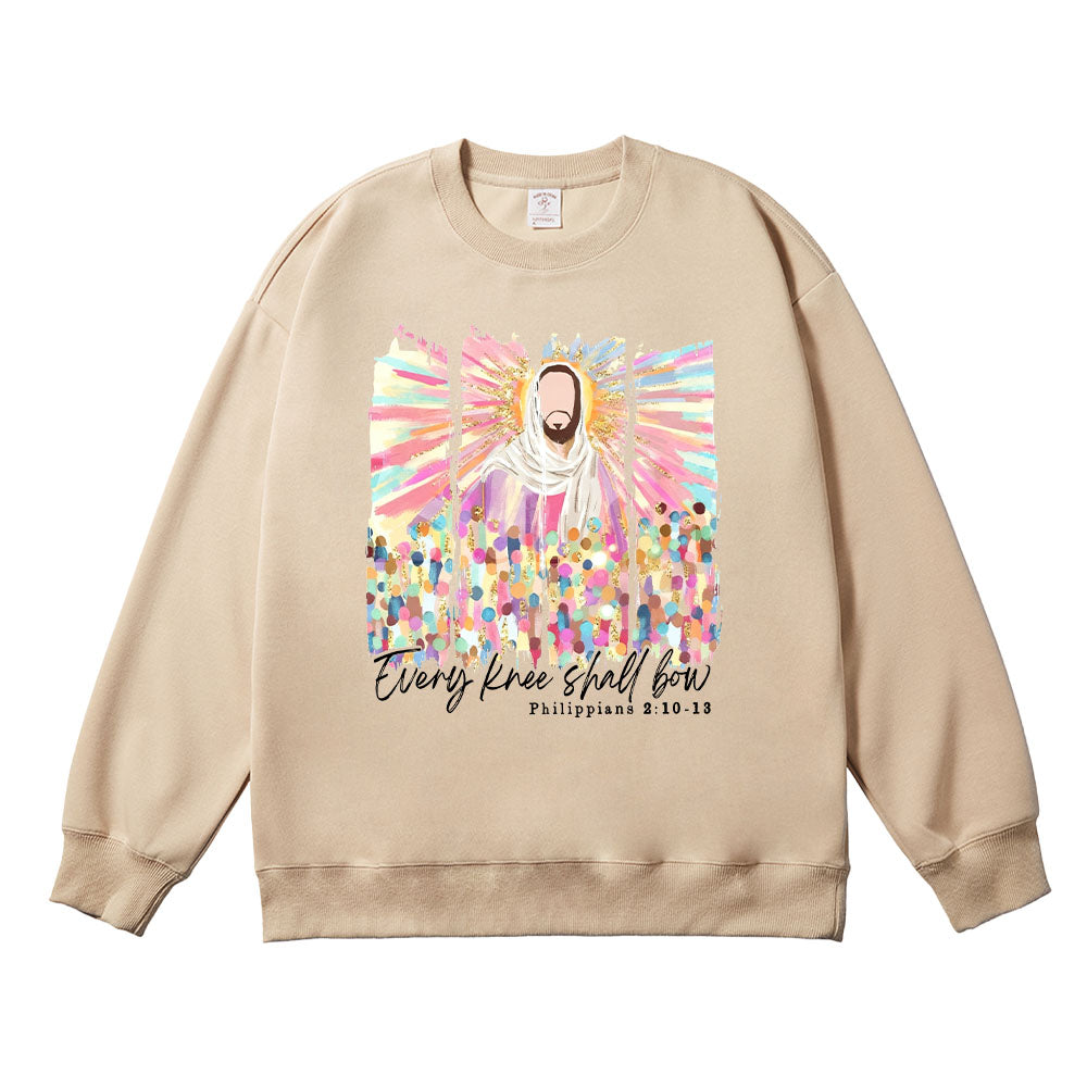 Every Knee Shall Bow Christian Unisex Cotton Sweatshirt