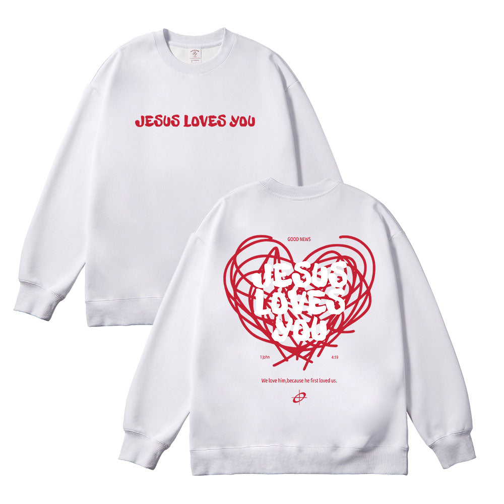 Good News Jesus Loves You Unisex Cotton Sweatshirt