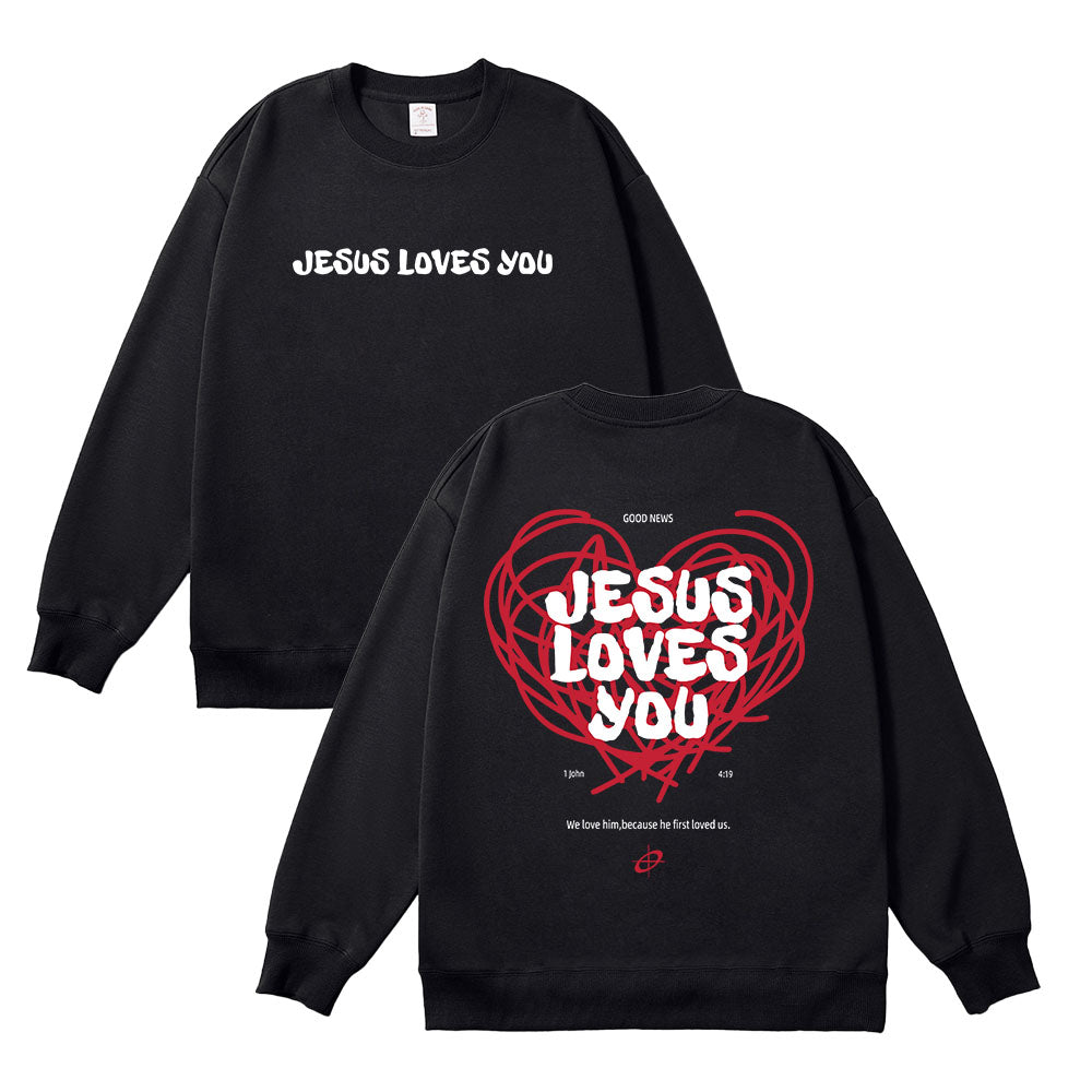 Good News Jesus Loves You Unisex Cotton Sweatshirt
