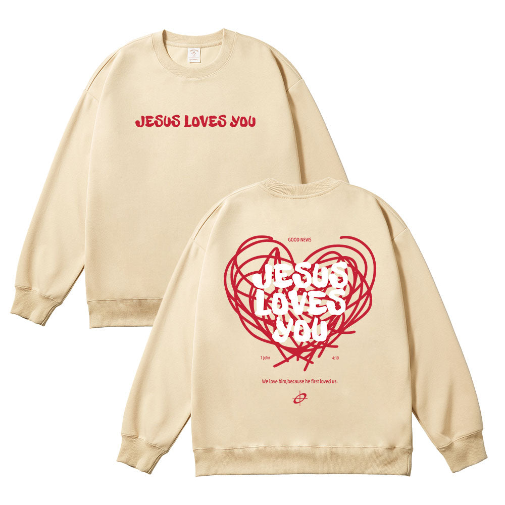 Good News Jesus Loves You Unisex Cotton Sweatshirt