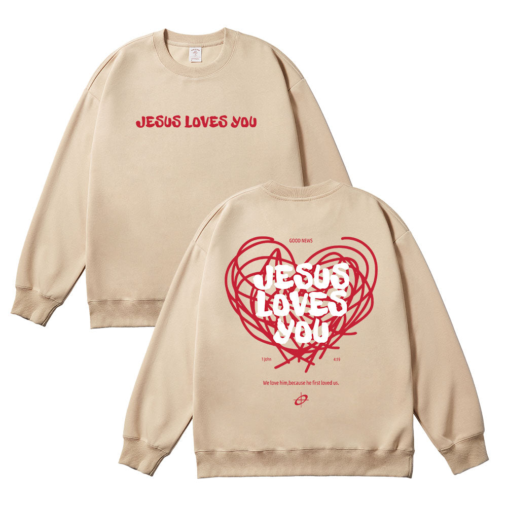 Good News Jesus Loves You Unisex Cotton Sweatshirt