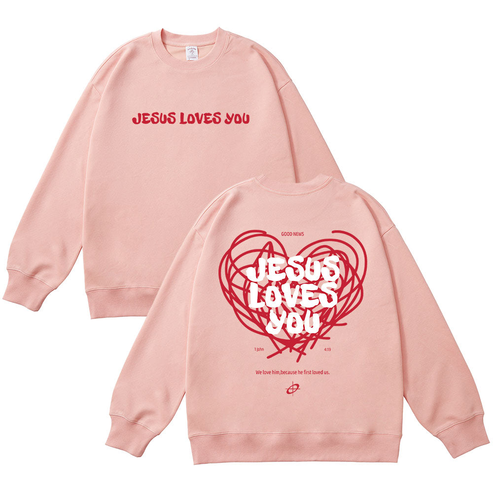 Good News Jesus Loves You Unisex Cotton Sweatshirt
