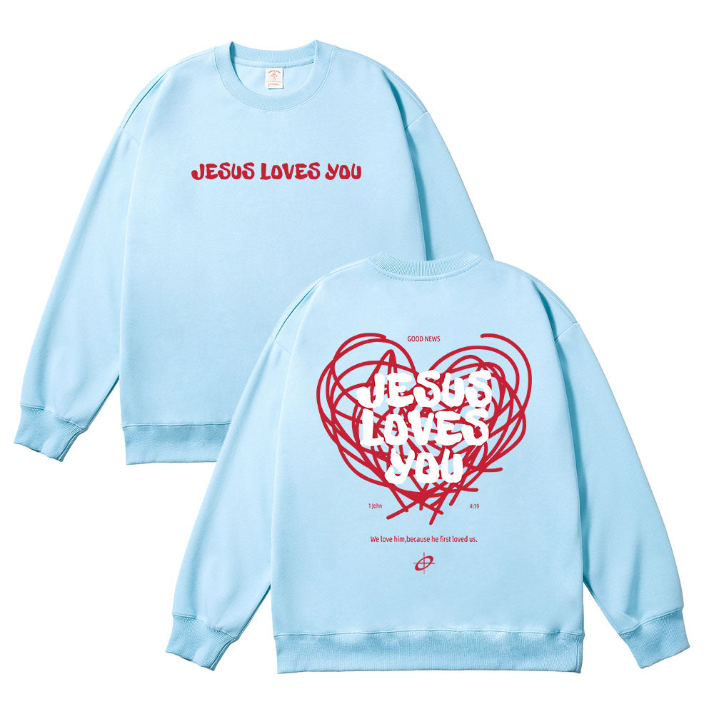 Good News Jesus Loves You Unisex Cotton Sweatshirt
