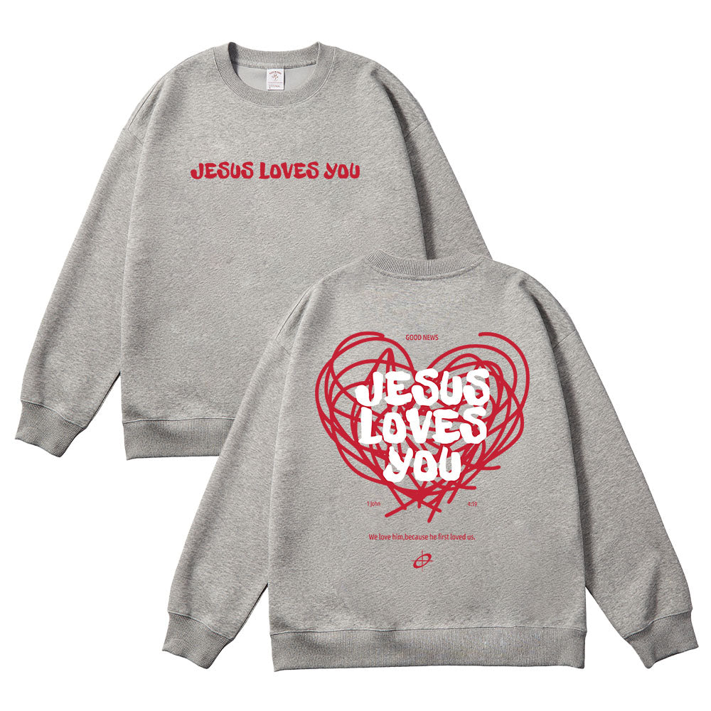 Good News Jesus Loves You Unisex Cotton Sweatshirt