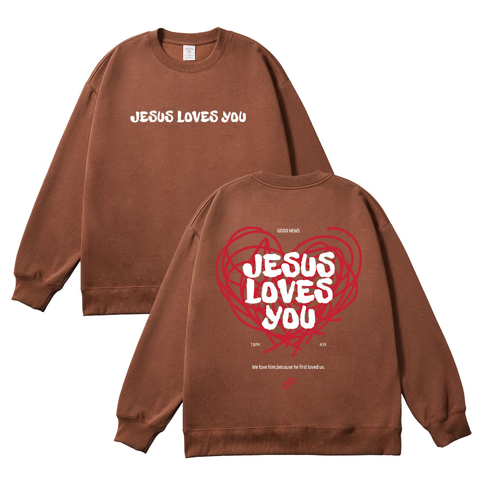 Good News Jesus Loves You Unisex Cotton Sweatshirt