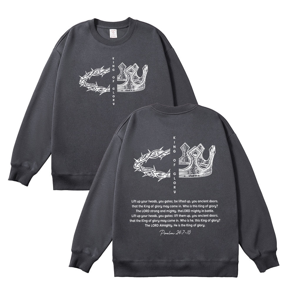 King of Glory Christian Unisex Cotton Sweatshirt