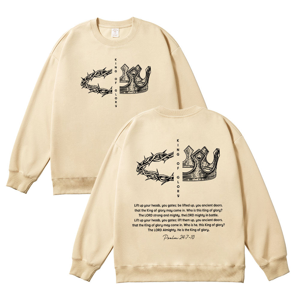 King of Glory Christian Unisex Cotton Sweatshirt