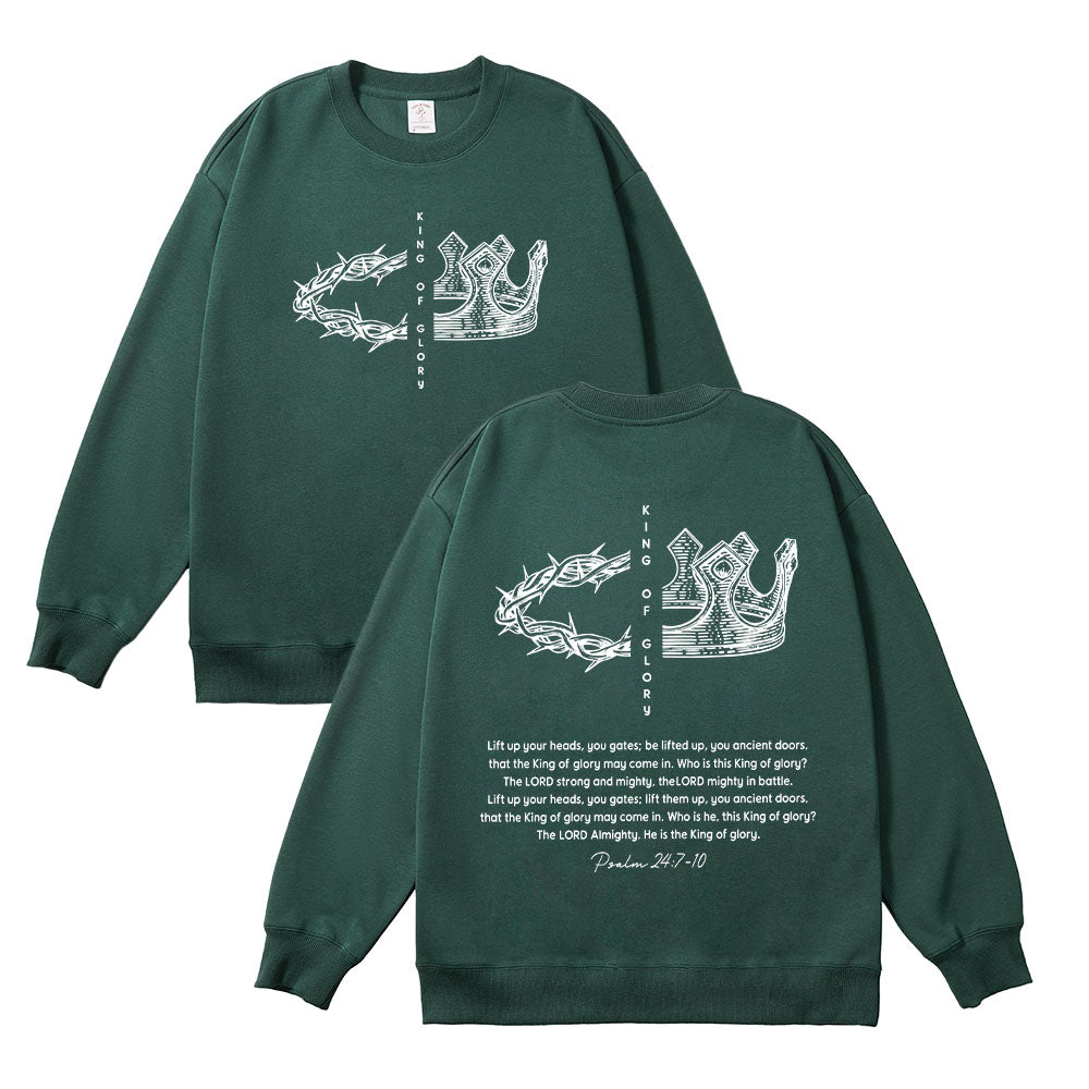King of Glory Christian Unisex Cotton Sweatshirt