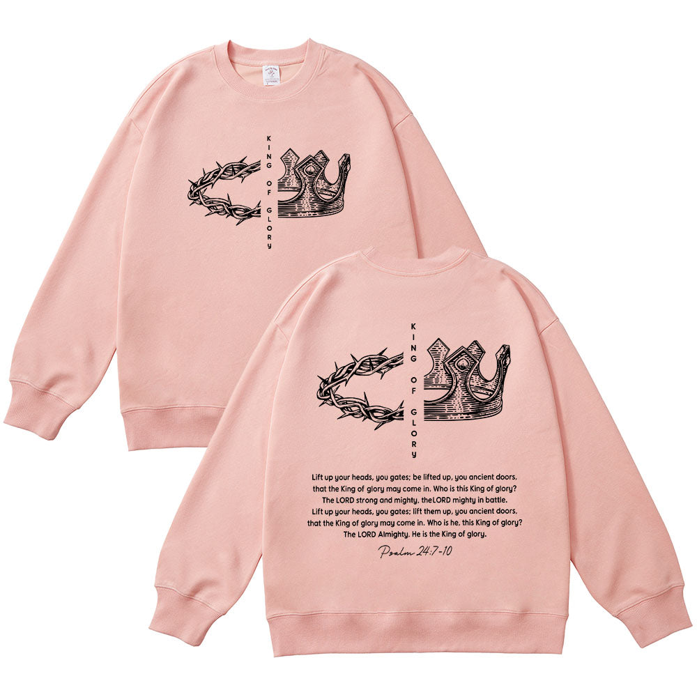 King of Glory Christian Unisex Cotton Sweatshirt