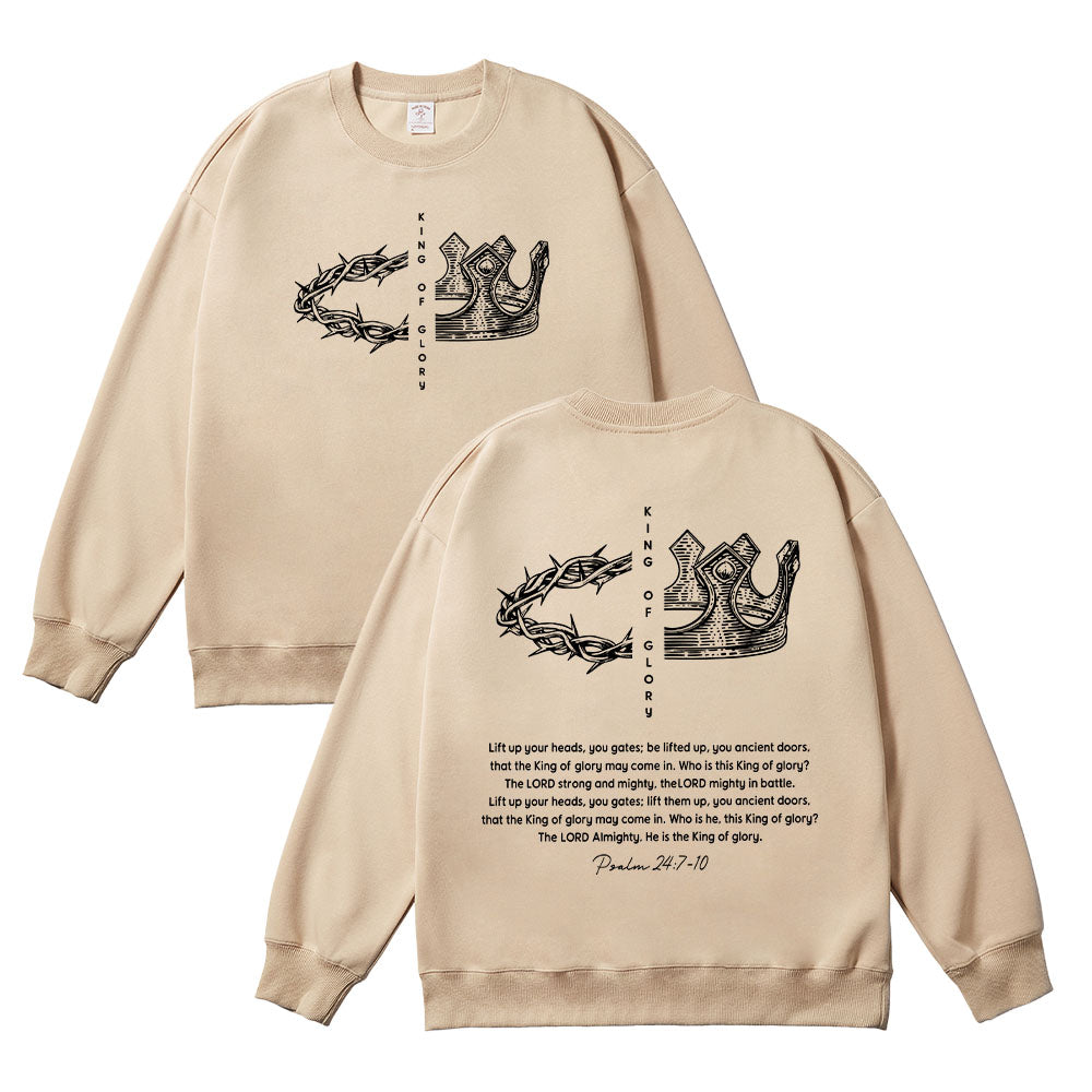 King of Glory Christian Unisex Cotton Sweatshirt