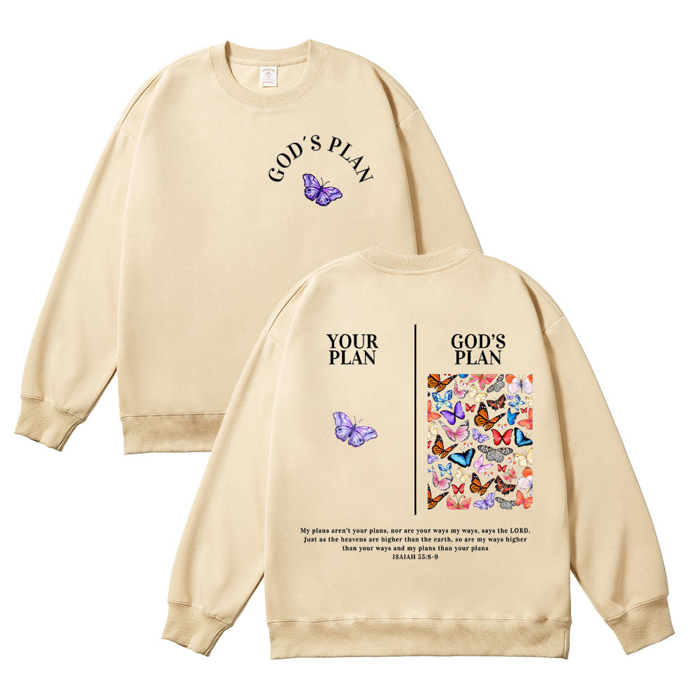Your Plan and God's Plan Christian Unisex Cotton Sweatshirt