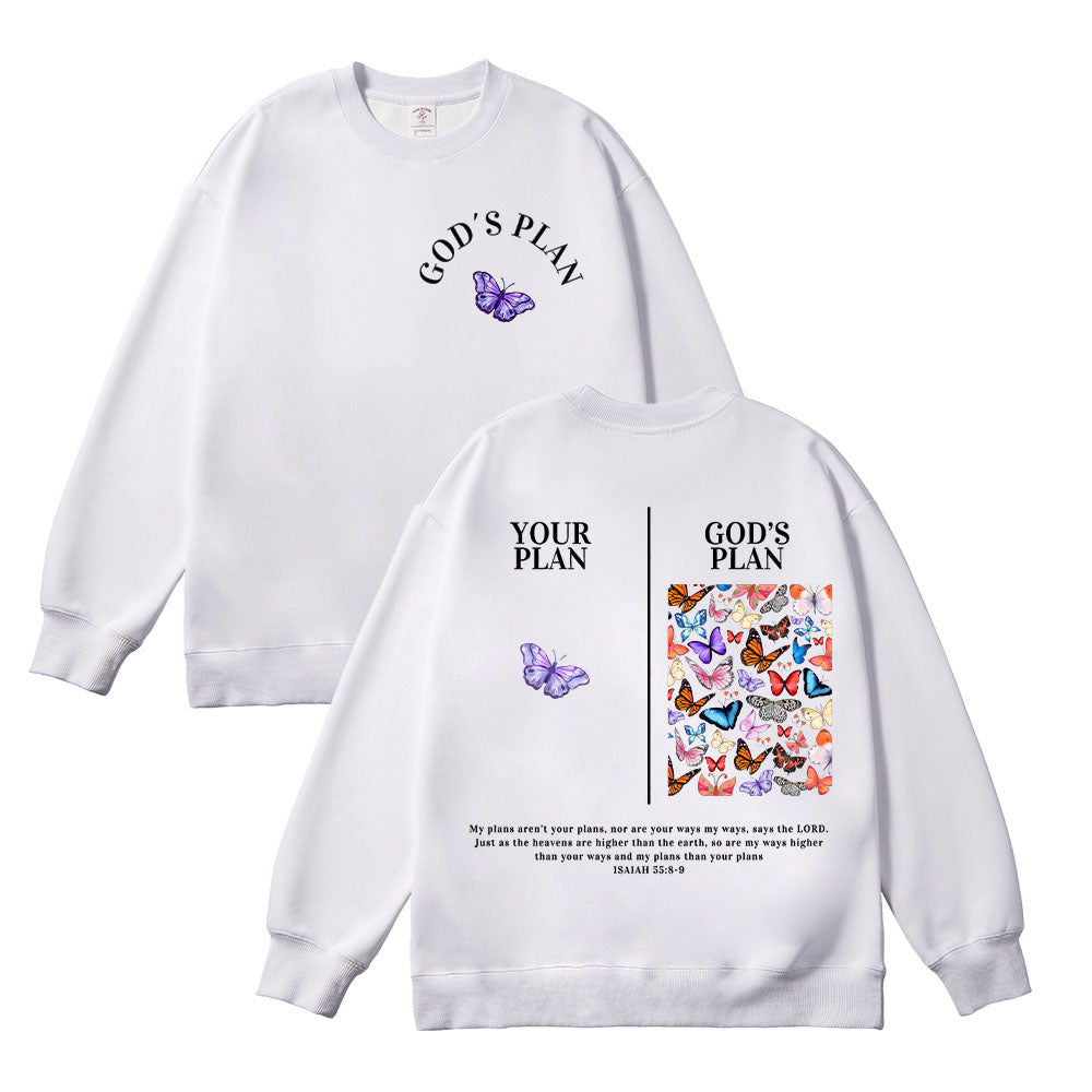 Your Plan and God's Plan Christian Unisex Cotton Sweatshirt