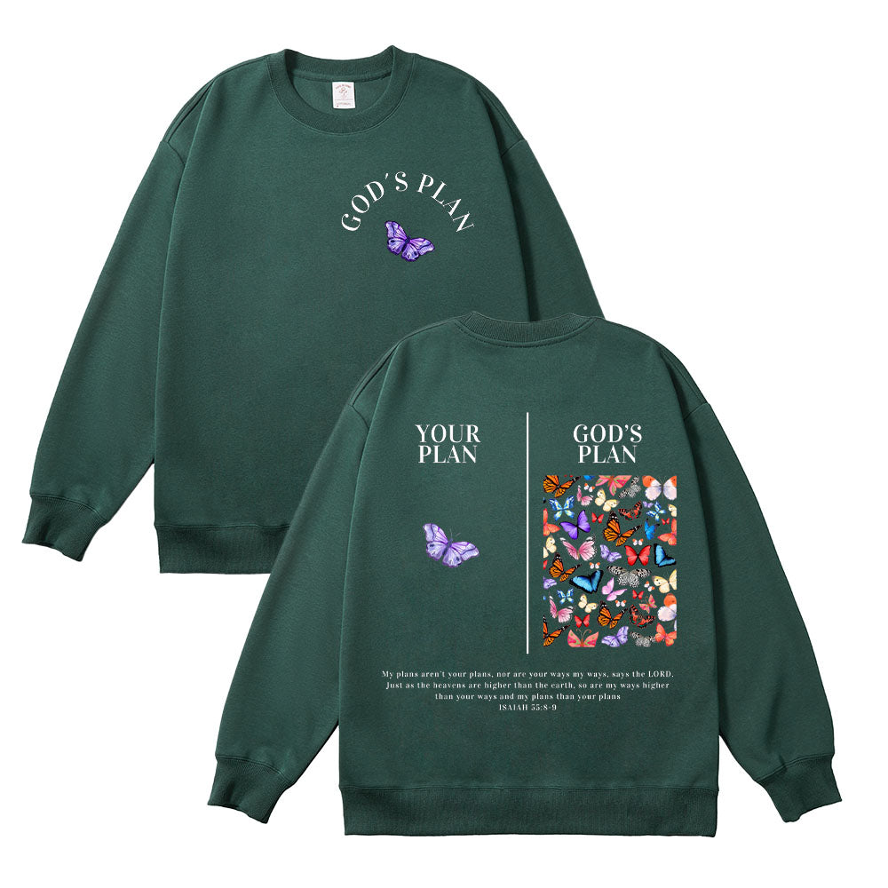Your Plan and God's Plan Christian Unisex Cotton Sweatshirt