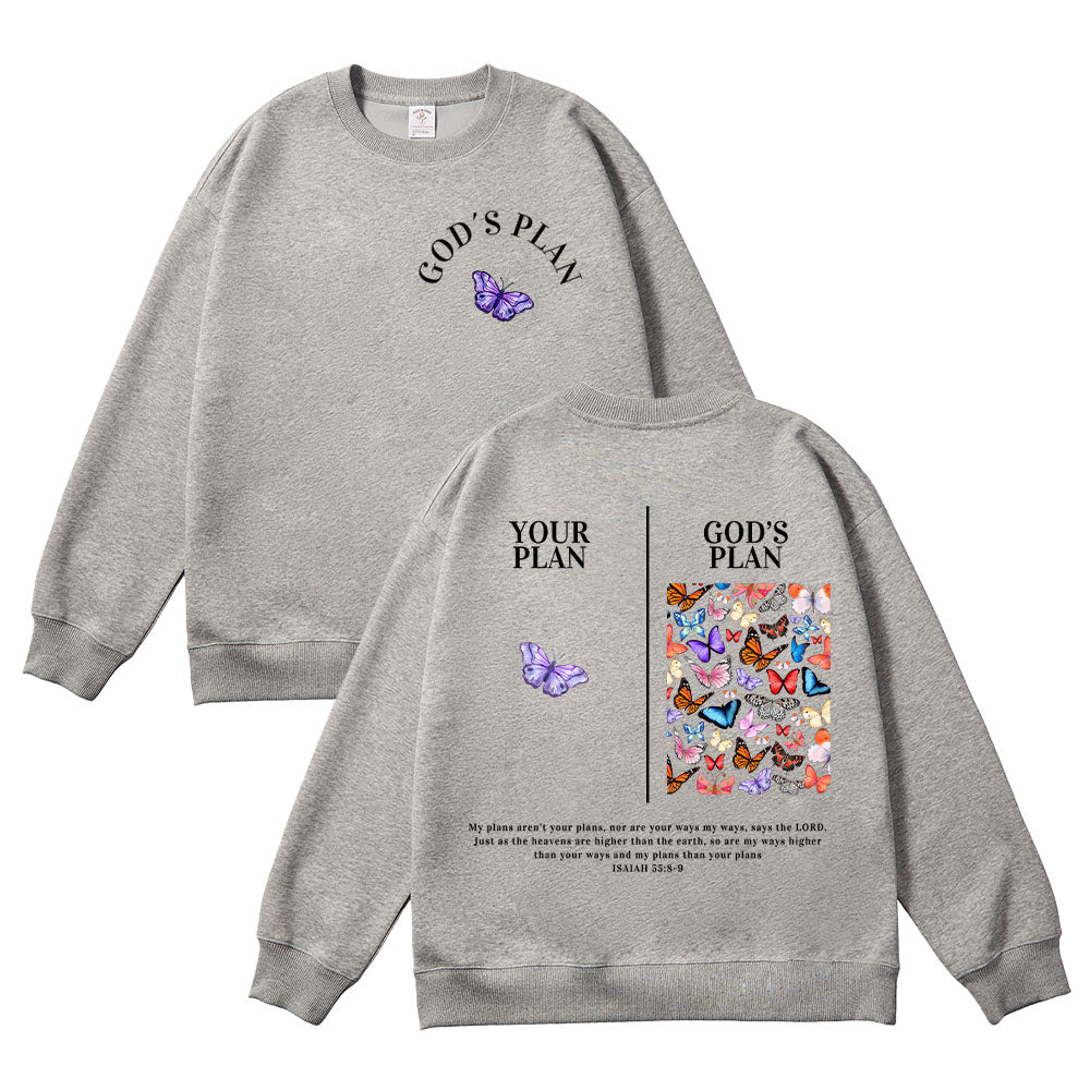 Your Plan and God's Plan Christian Unisex Cotton Sweatshirt