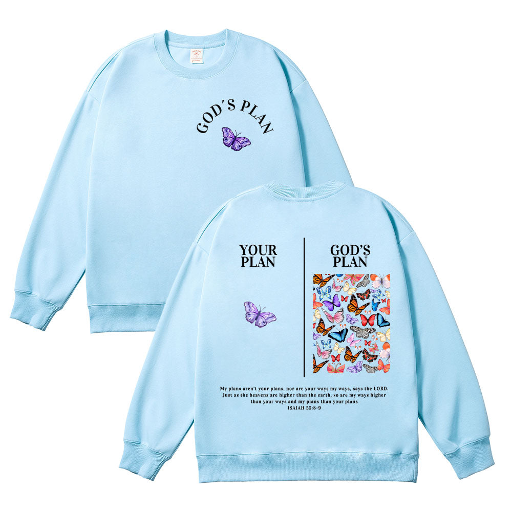 Your Plan and God's Plan Christian Unisex Cotton Sweatshirt