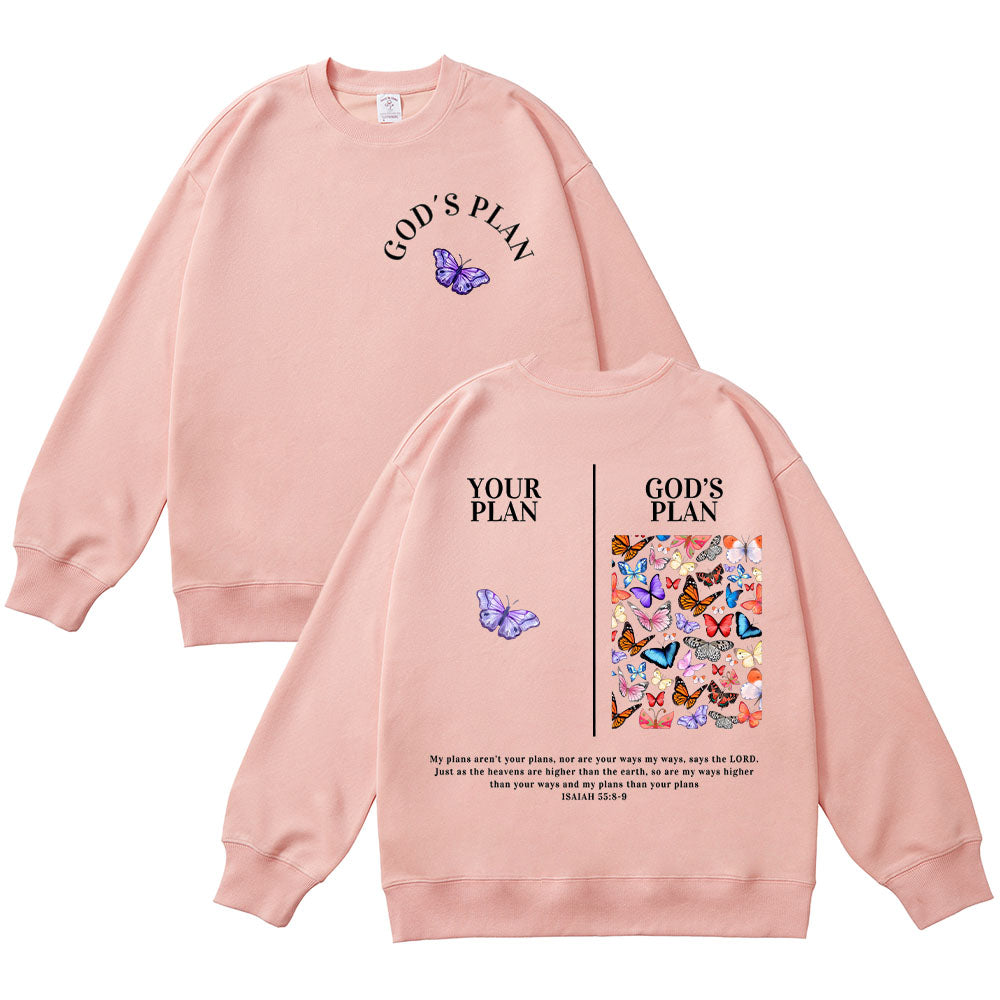 Your Plan and God's Plan Christian Unisex Cotton Sweatshirt