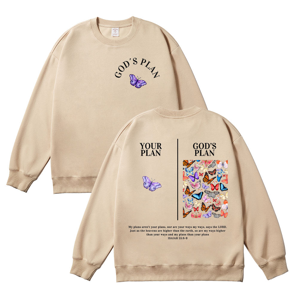 Your Plan and God's Plan Christian Unisex Cotton Sweatshirt