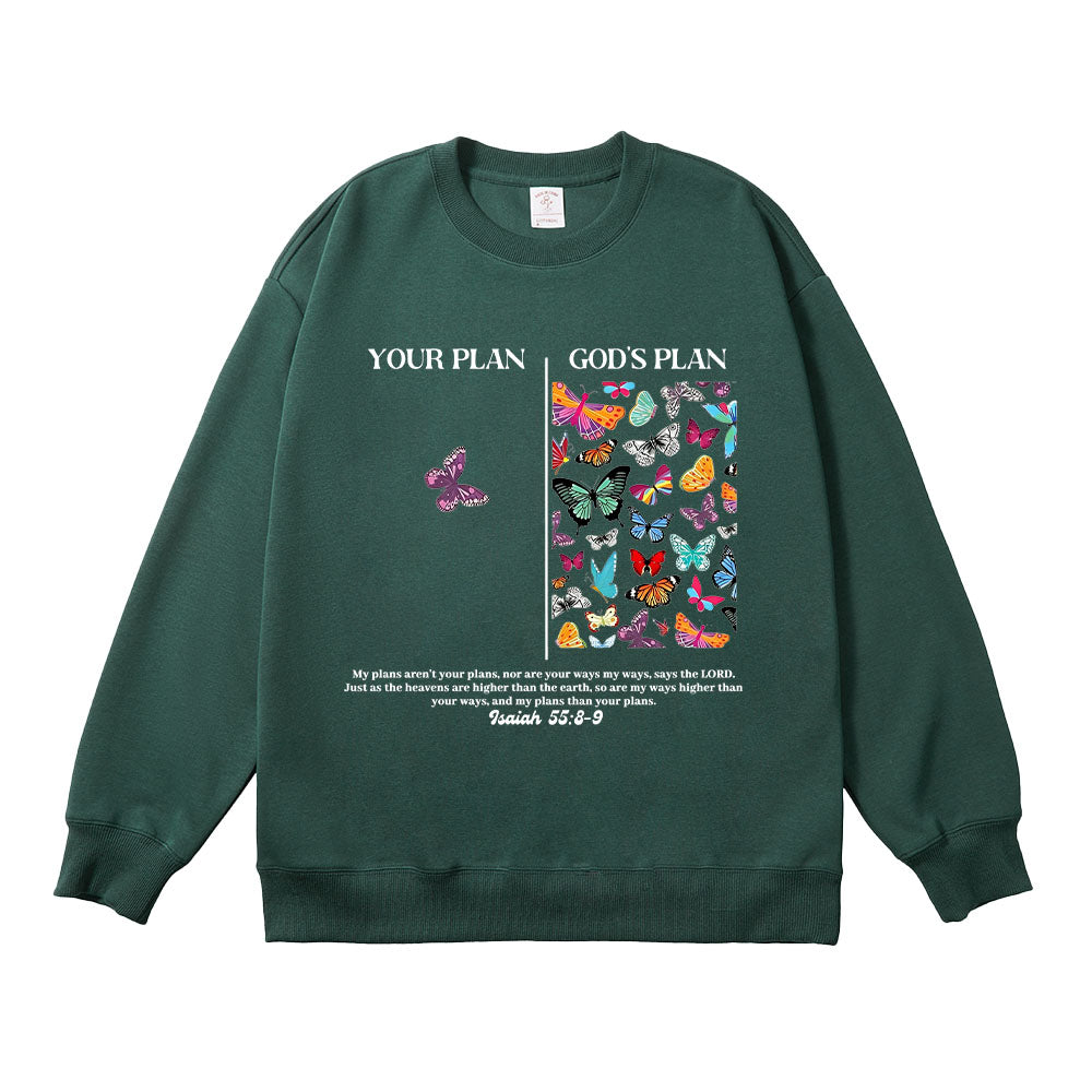 God's Plan vs Your Plan Christian Unisex Cotton Sweatshirt