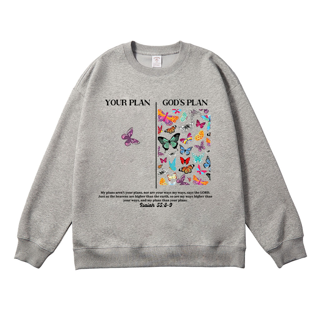 God's Plan vs Your Plan Christian Unisex Cotton Sweatshirt