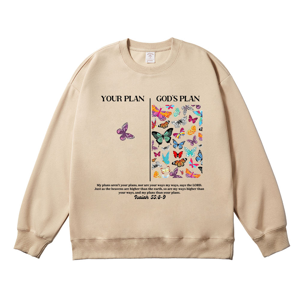 God's Plan vs Your Plan Christian Unisex Cotton Sweatshirt
