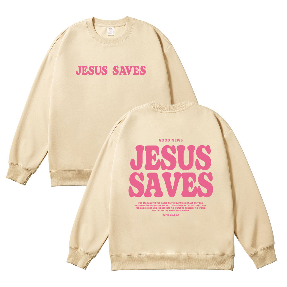 Jesus Saves Christian Unisex Cotton Sweatshirt