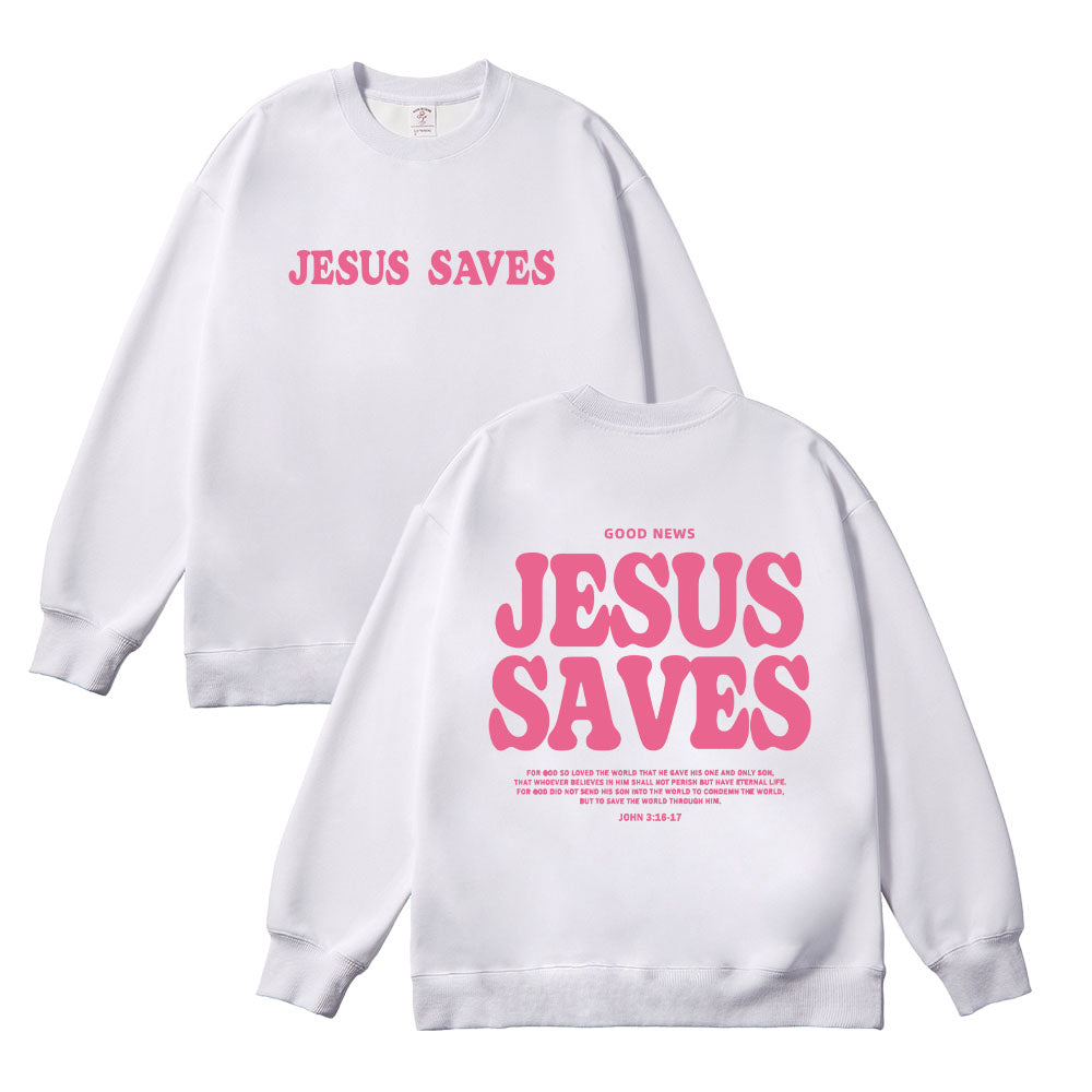 Jesus Saves Christian Unisex Cotton Sweatshirt