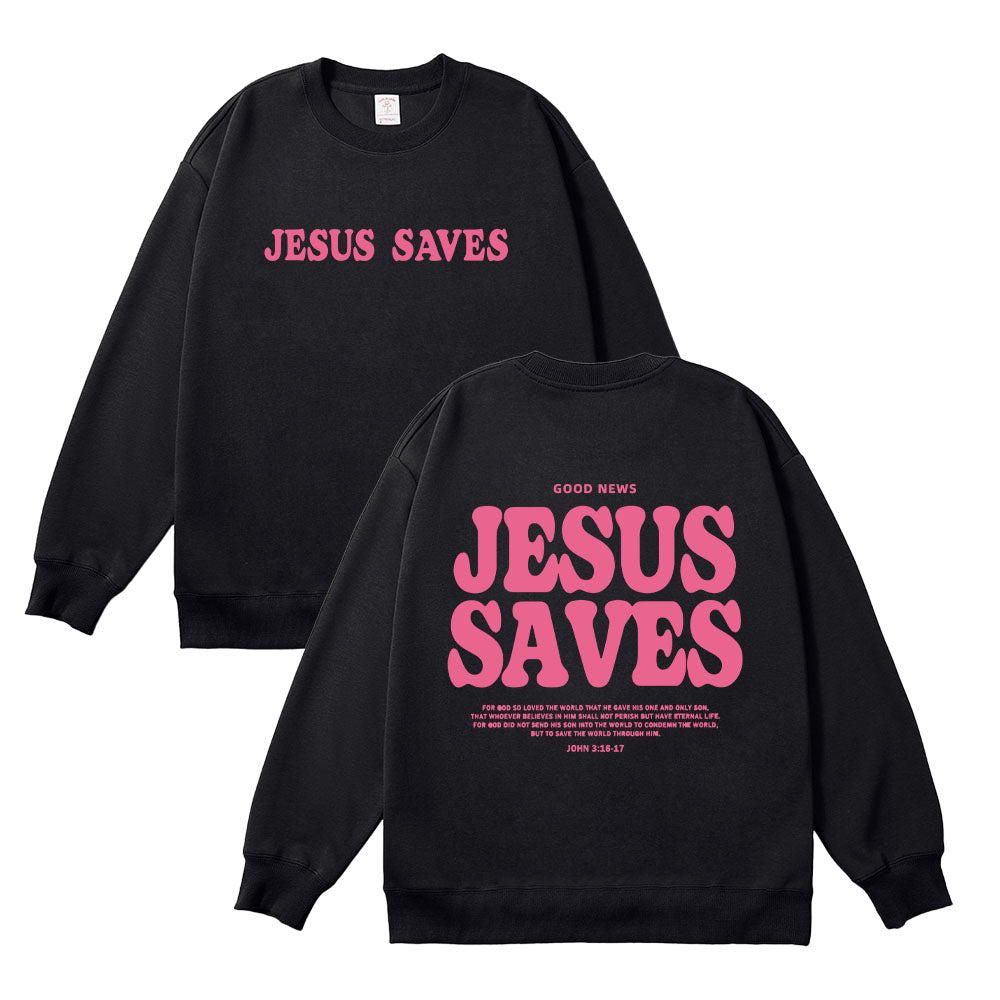 Jesus Saves Christian Unisex Cotton Sweatshirt