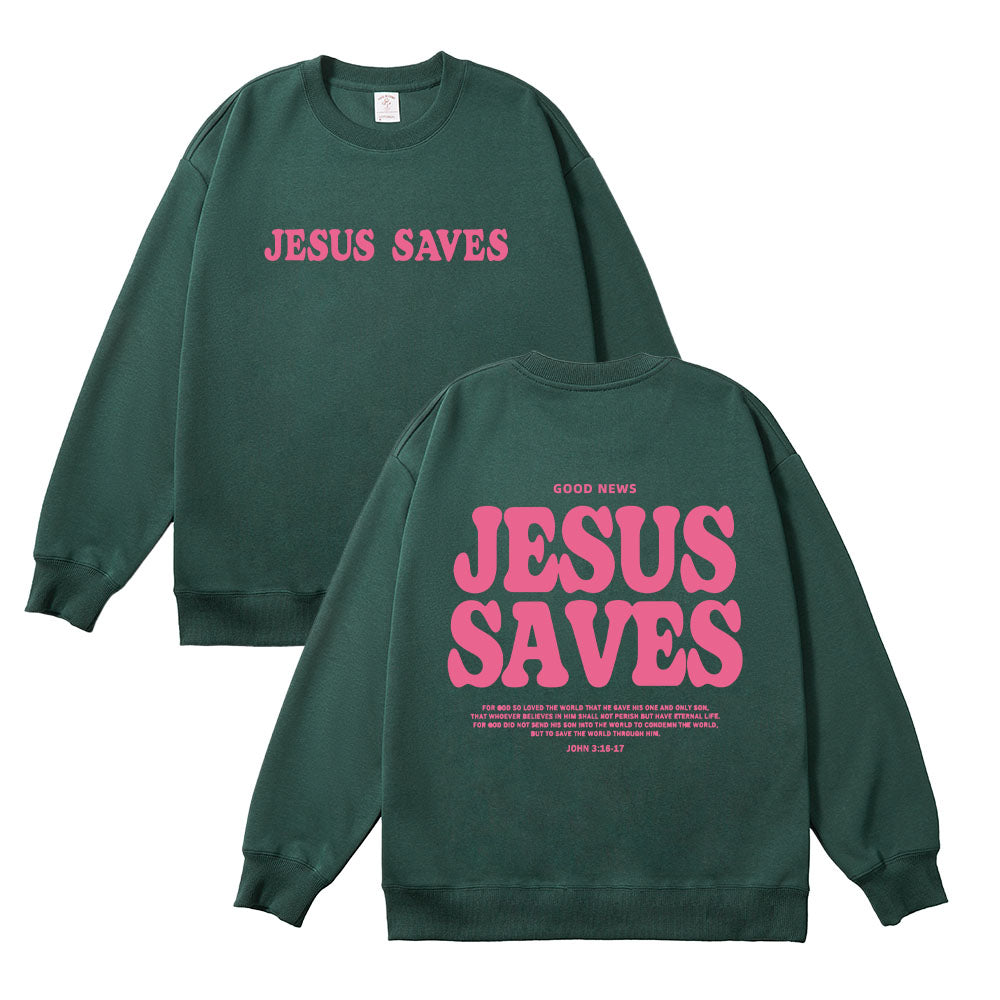 Jesus Saves Christian Unisex Cotton Sweatshirt