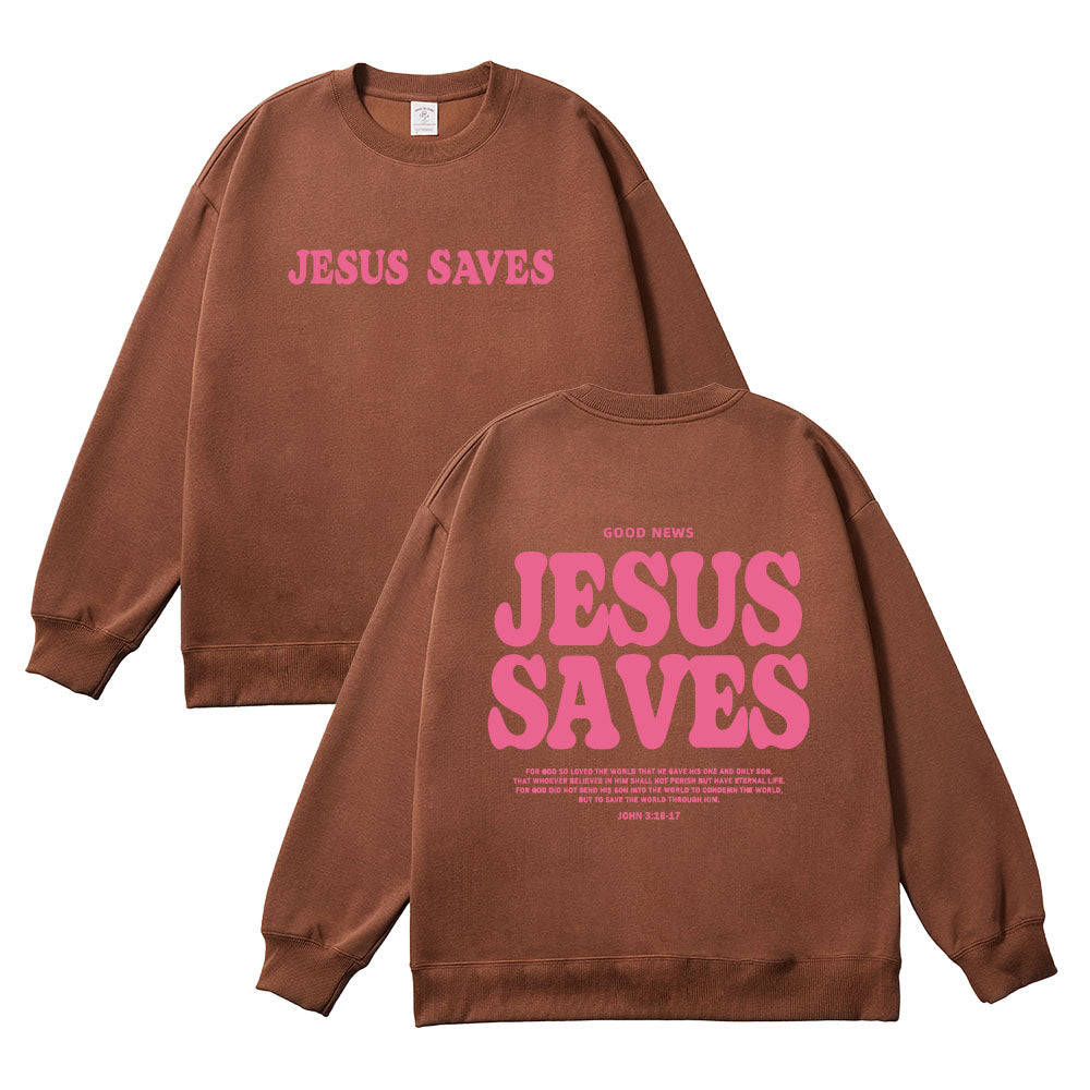 Jesus Saves Christian Unisex Cotton Sweatshirt