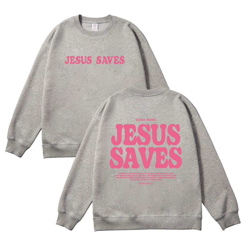 Jesus Saves Christian Unisex Cotton Sweatshirt