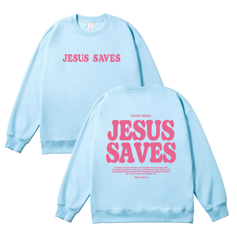 Jesus Saves Christian Unisex Cotton Sweatshirt
