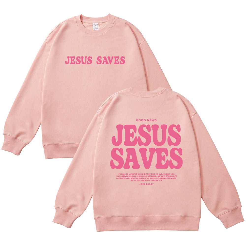 Jesus Saves Christian Unisex Cotton Sweatshirt