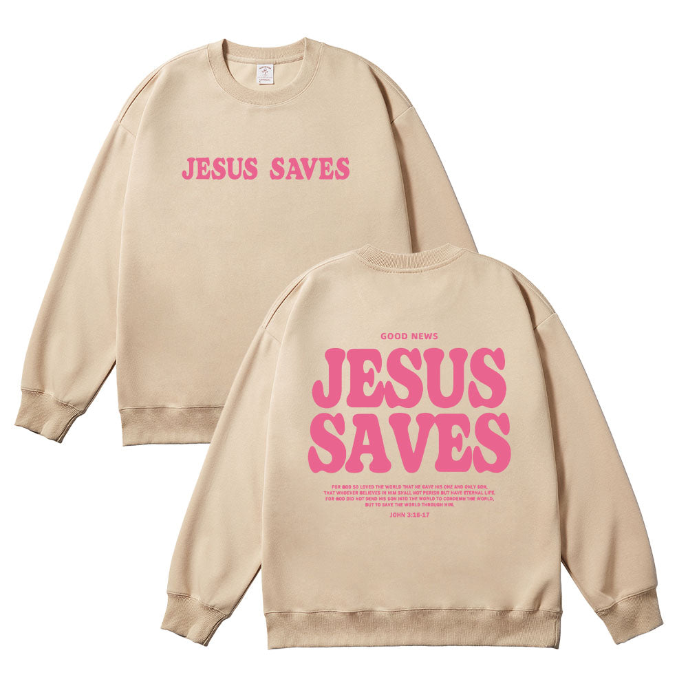 Jesus Saves Christian Unisex Cotton Sweatshirt