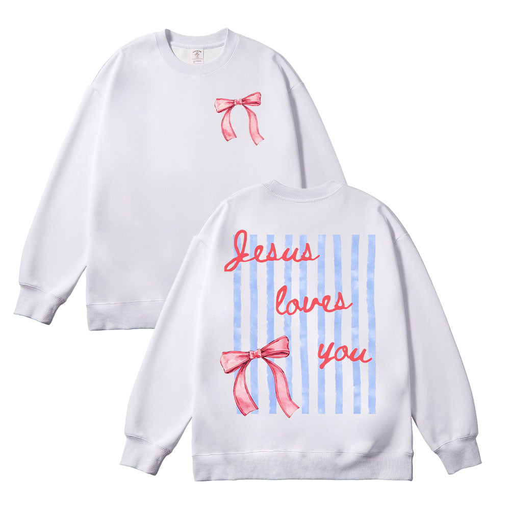 Jesus Loves You Inspirational Unisex Cotton Sweatshirt