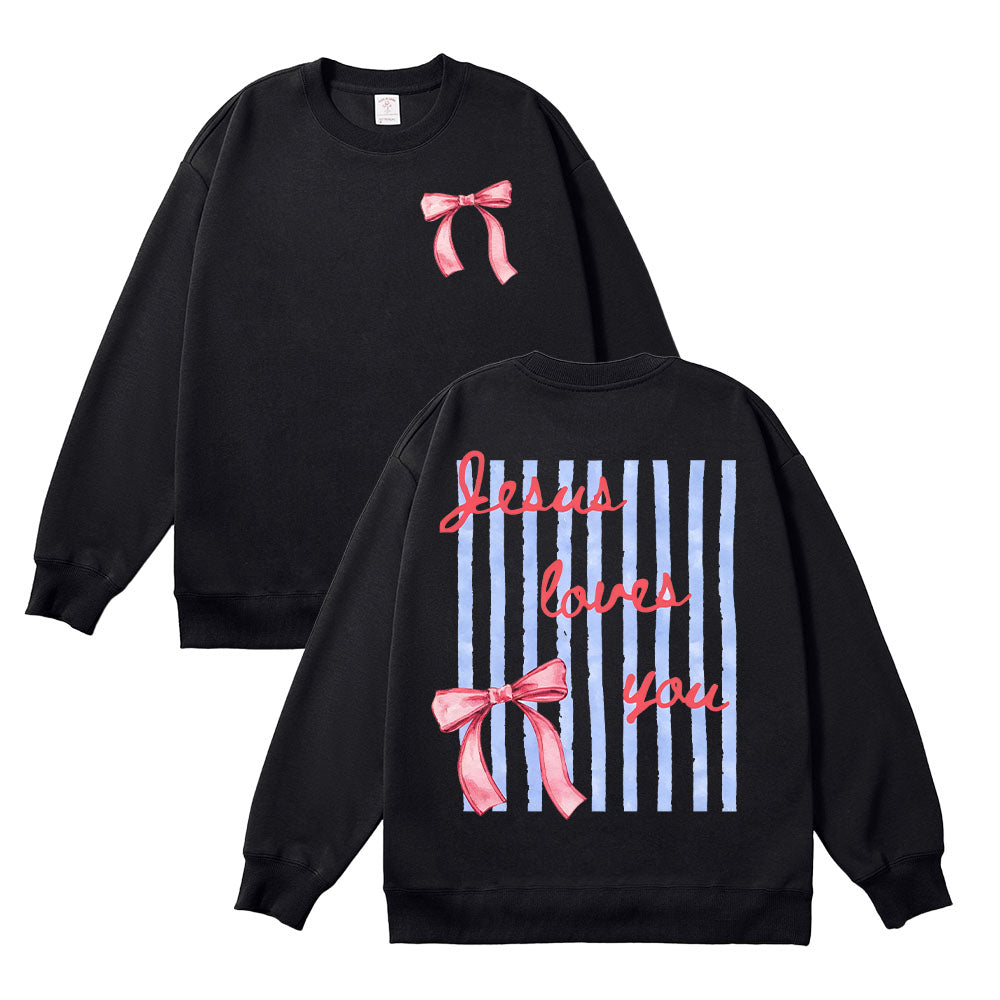 Jesus Loves You Inspirational Unisex Cotton Sweatshirt