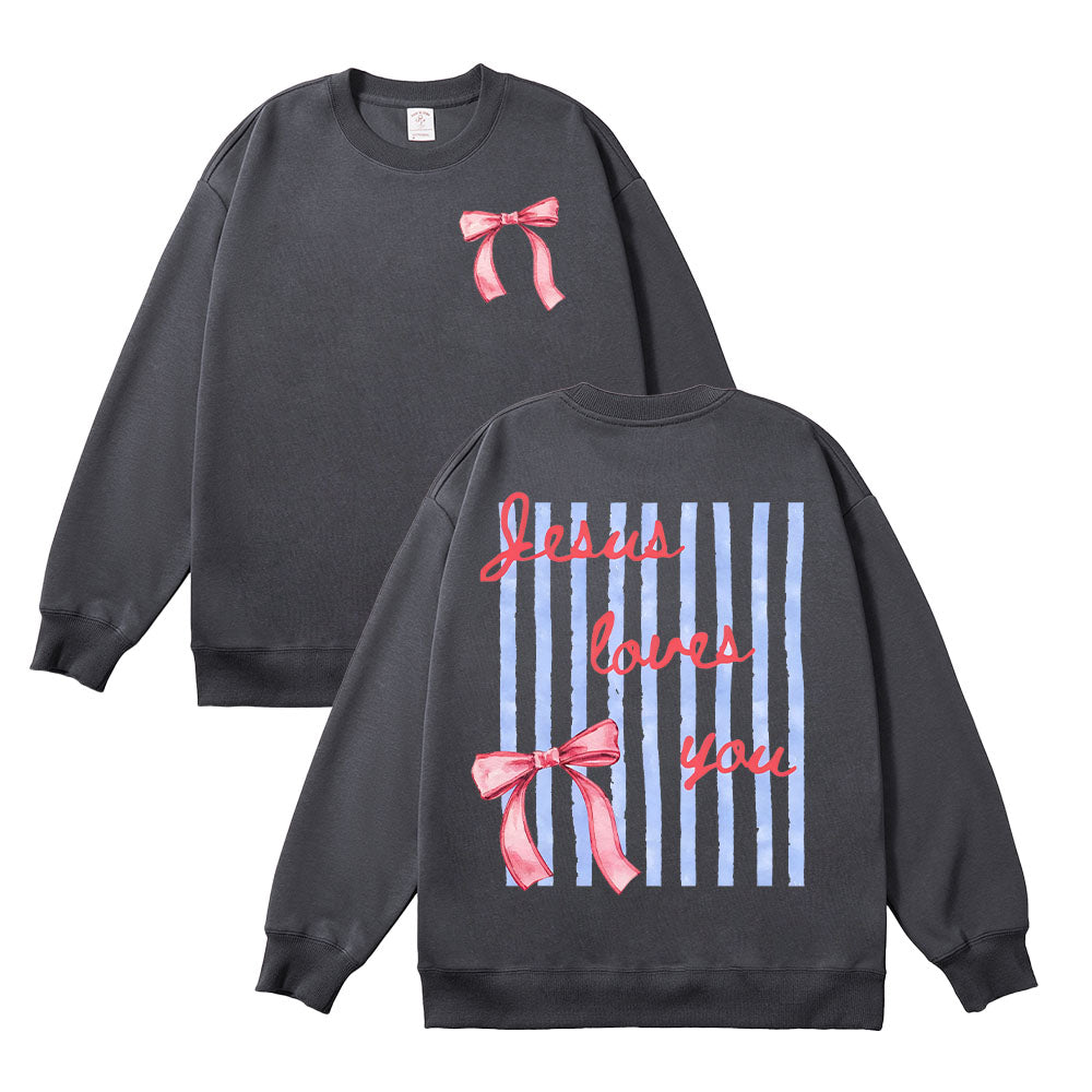 Jesus Loves You Inspirational Unisex Cotton Sweatshirt