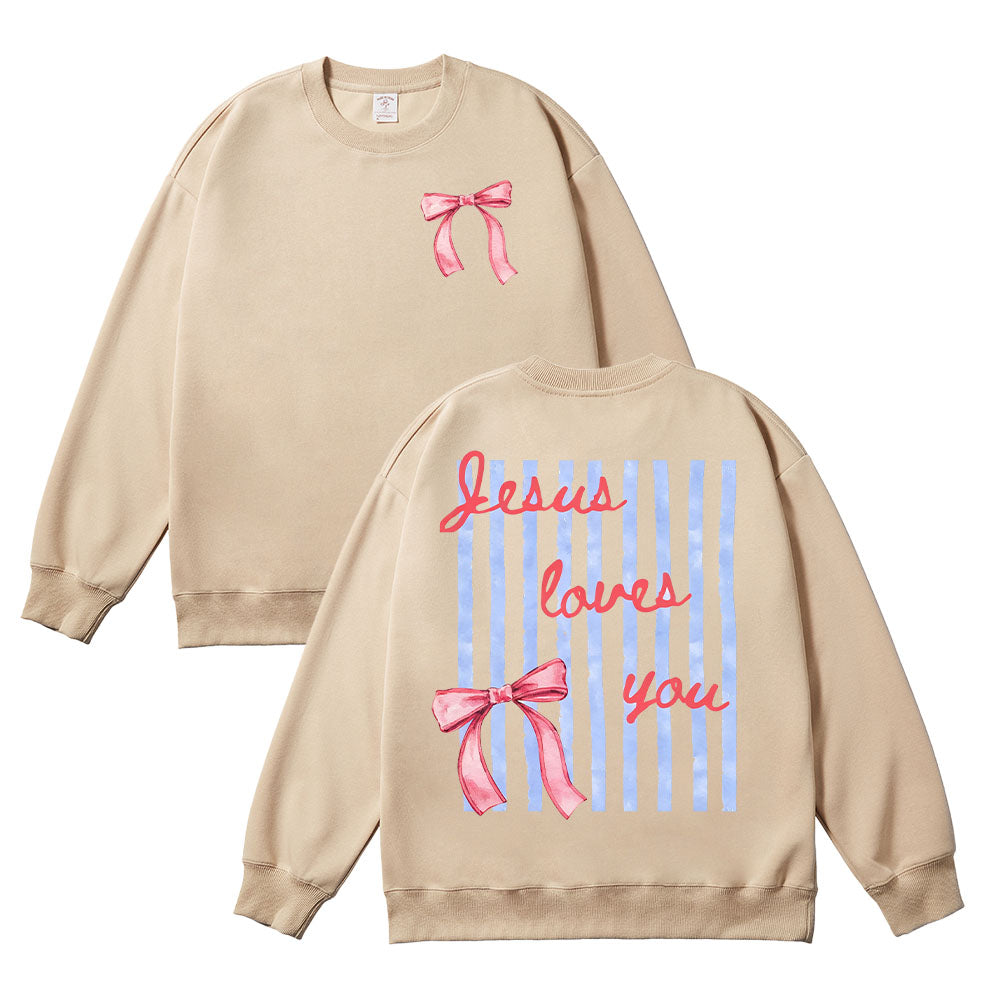 Jesus Loves You Inspirational Unisex Cotton Sweatshirt