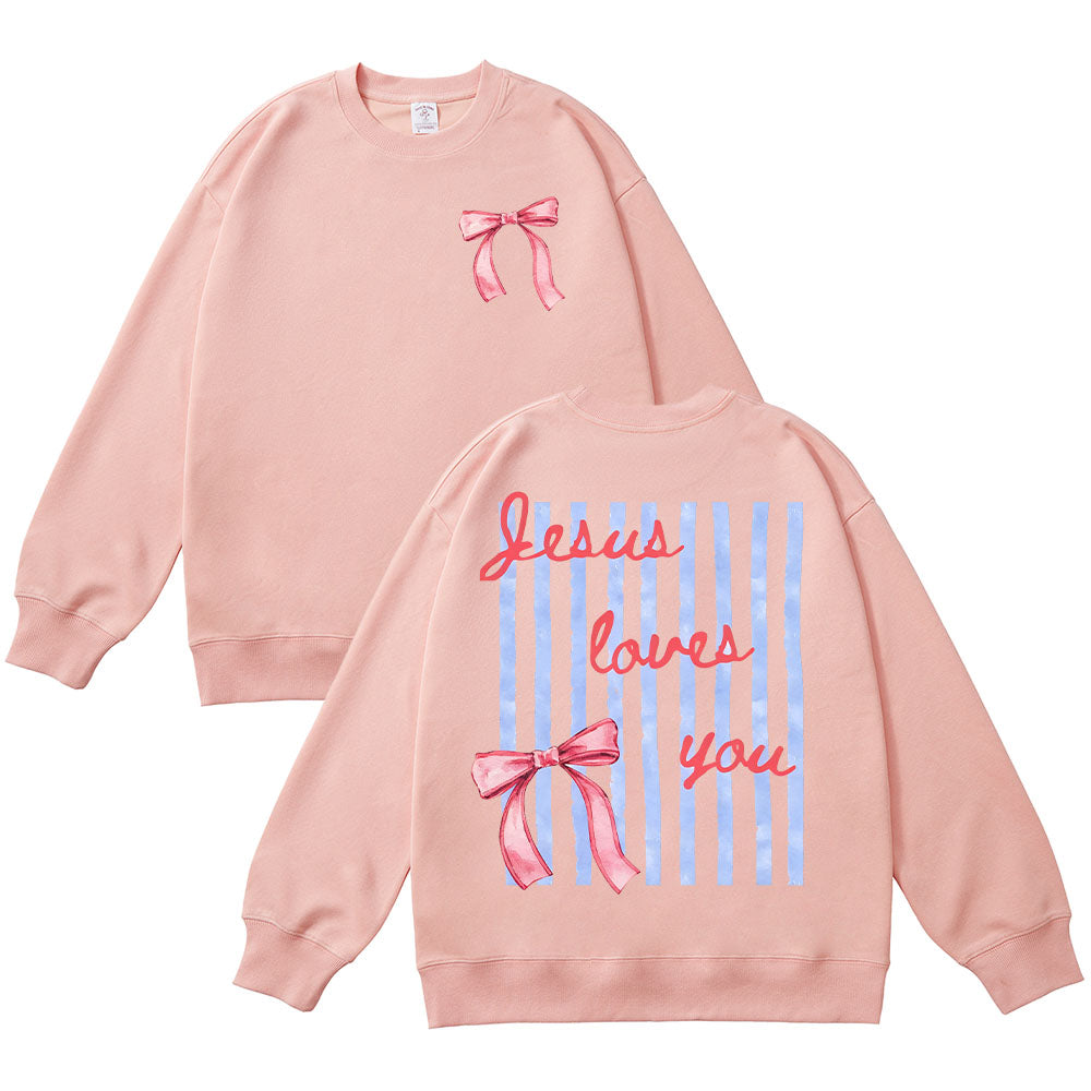 Jesus Loves You Inspirational Unisex Cotton Sweatshirt