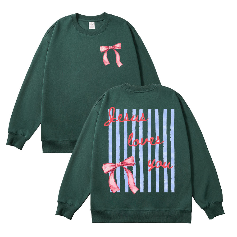 Jesus Loves You Inspirational Unisex Cotton Sweatshirt